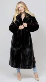 Френч из меха норки Mahagon с английским воротником