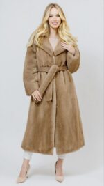 Френч из меха норки Caramel в технологии роспуск