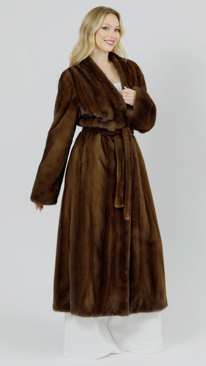 Шуба Vintage из меха норки Cappuccino в технологии роспуск